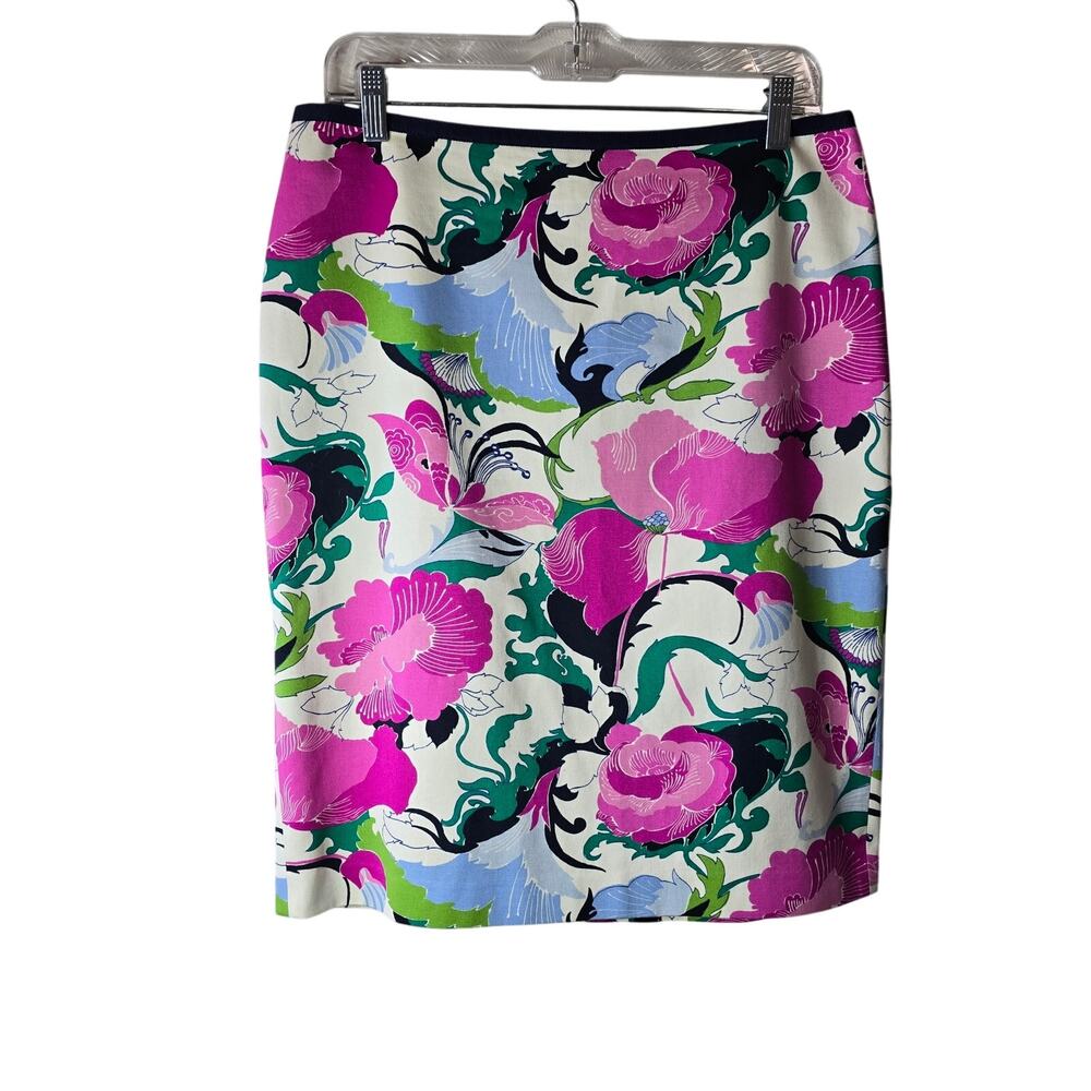 Talbots Floral Print A- Line Pencil Skirt Sz 8